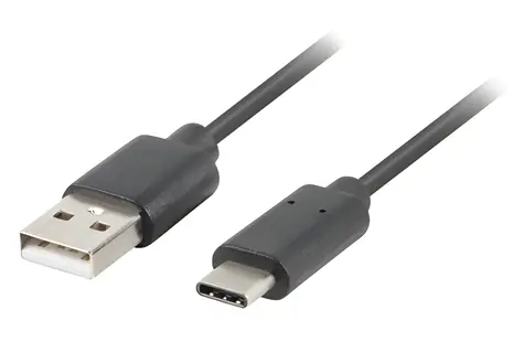 Lanberg CA-USBO-20CU-0010-BK schwarz / Datenkabel / USB-A (Stecker) - USB-C (Stecker) / 1 m / USB 2.0