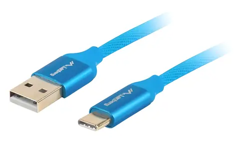 Lanberg USB-C auf USB-A 1,8 m blau / USB-Kabel / 2.0 / 480 Mbit/s