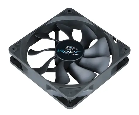 Akasa Viper S-Flow Schwarz / Lüfter / 120 mm / 4-Pin PWM / 600-1900 U/min / 6,9-23,8 dBA / HDB