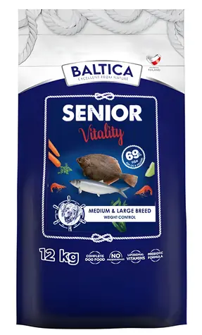 BALTICA Excellent Senior Ostseefisch 12 kg / Granulat für Hunde / mittelgroße und große Rassen / getreidefrei