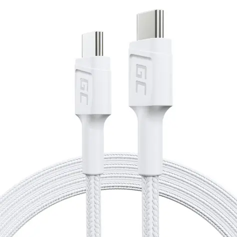 Green Cell GC PowerStream KABGC30W weiß / USB-C-auf-USB-C-Kabel / USB 3.2 Gen 1 / 1,2 m / 60 W PD