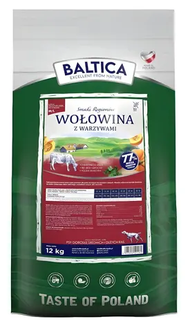 BALTICA Rindfleisch mit Gemüse 12 kg / Granulat für Hunde / mittelgroße und große Rassen / getreidefrei