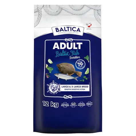 BALTICA Excellent sensibles Ostseefischfutter 12 kg / Granulat für Hunde / große und sehr große Rassen / Monoprotein / getreidefrei