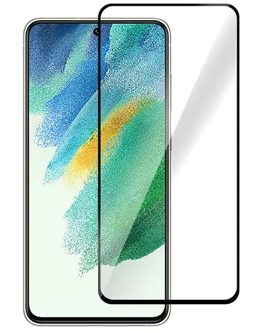 eSTUFF Panzerglas für Samsung Galaxy S21 FE 5G / Schutzglas / Gehärtetes Glas / Vollflächig verklebt