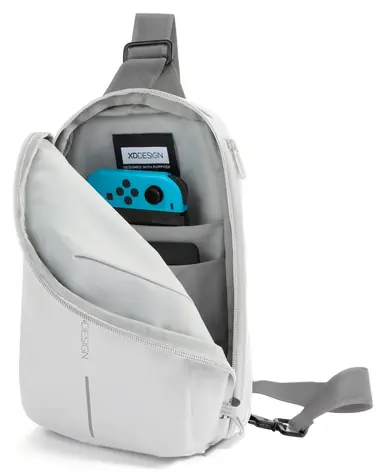 XD Design Urban Sling weiß-grau / Sicherheits-Schulterrucksack / 3-5 l