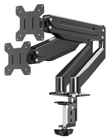 Esperanza ERW020 schwarz / Doppelmonitorarm / 17-27" / VESA 75x75-100x100 / Gasdruckfeder