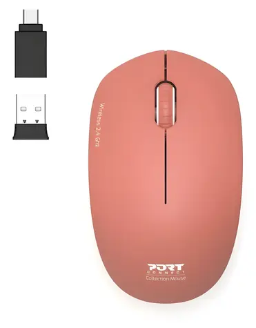PORT CONNECT Wireless COLLECTION-Block / Kabellose Maus / USB-A/USB-C-Dongle / 2,4 GHz / 1600 DPI