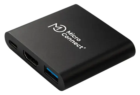 MicroConnect USB-C Premium Hub, weiß / USB 3.2 Gen2 Typ-A / USB-C 3.2 Gen1 / HDMI
