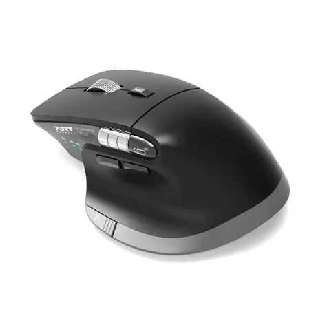 PORT CONNECT Ultimate COLLECTION Schwarz / Kabellose Lademaus / Bluetooth & 2,4 GHz / Freilauf-Mausrad / 4000 DPI