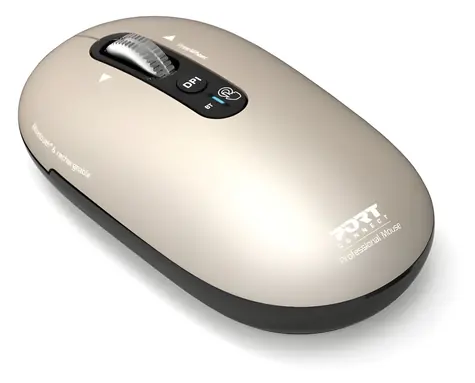 PORT CONNECT: Pure MAC Pearl / Kabellose Lademaus / Bluetooth / Freilaufmausrad / 3200 DPI / USB-C