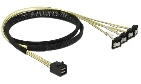 DeLock Mini SAS HD SFF-8643 > 4X SATA 7-Pin 1 m / SAS-Kabel / 6 Gbit/s