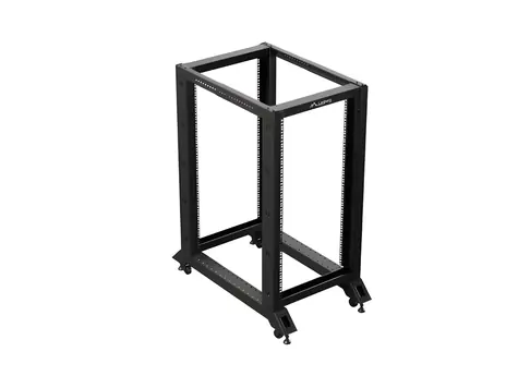 Lanberg Open Rack 22U schwarz / Offenes Rack / 600 × 1000 mm / Tragfähigkeit 600 kg