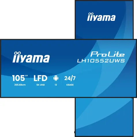 105" IIYAMA ProLite LH10552UWS-B1AG / Professionelles Display / IPS / 5120×2160 / 21:9 / 500 cd/m / Android 13