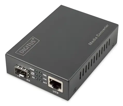 Digitus 10G Medienkonverter / Medienkonverter / 1× RJ45 / 1× SFP / 10 Gbit/s / Reichweite 80 km