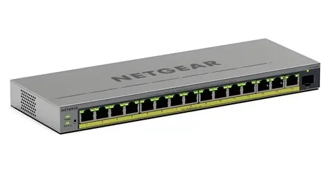 Netgear 16- Port Gigabit PoE+ PLUS Switch, grau, 16× GbE / PoE+, 250,6 W