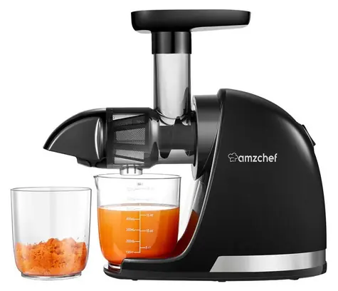 AMZCHEF 1501-BK-SM schwarz / Slow Juicer / 80 U/min / 90 % Ausbeute