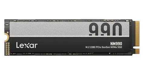 Lexar NM990 1 TB / M.2 SSD 2280 / PCIe Gen5x4 NVMe / Lesen: 14000 MB/s / Schreiben: 7500 MB/s / TBW: 750 TB / 5 Jahre