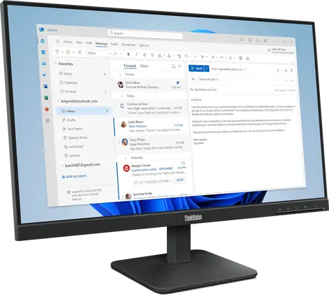 23,8" Lenovo ThinkVision S24e-4e schwarz / Monitor / IPS / FHD / 100 Hz / 4 ms / HDMI+VGA