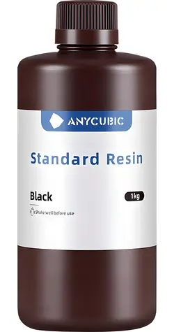 Anycubic Standard Resin schwarz / Harz für 3D-Drucker / 405 nm / 1 kg / Härte 85 HS