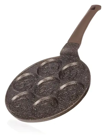 Banquet Granite Brown Smile / Pfannkuchenpfanne / 7 Pfannkuchen / Antihaftbeschichtung / 26 cm
