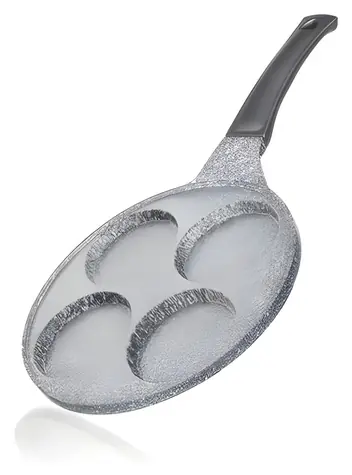 BANQUET Pfannkuchenpfanne Granitgrau 26 cm / Antihaftbeschichtung / 4 Mulden