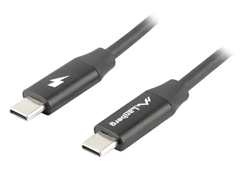 Lanberg USB-C-zu-USB-C-Kabel, schwarz / Daten- und Ladekabel / USB 2.0 / 1,8 m / QC 4.0