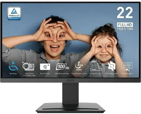 21,4" MSI PRO MP223 E2 Schwarz / Monitor / VA / FullHD / 16:9 / 100Hz / HDMI+DP