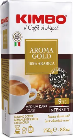 Kimbo Aroma Gold 250 g / Gemahlener Kaffee / 100 % Arabica