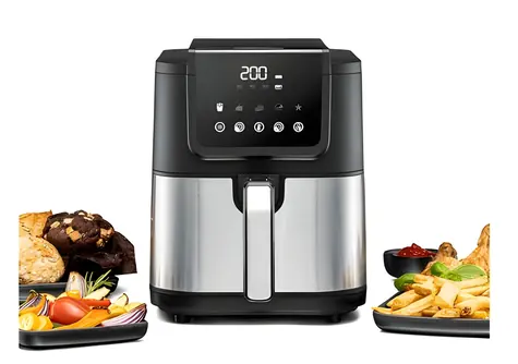Rommelsbacher FRH 1500 XL schwarz/Edelstahl / Heißluftfritteuse / 1500 W / 5 Programme / Timer / 80-200 °C