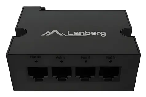 Lanberg DIN-GE4-BT-90W / PoE-Extender / DIN-Schiene / 4 × 1 Gbit/s / IEEE 802.3bt / 90 W