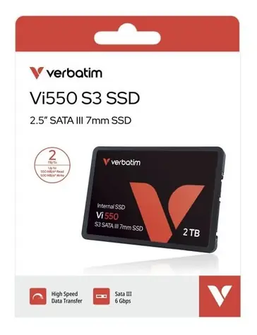 Verbatim Vi550 S3 2 TB / SSD / 2,5" / SATA III / Lesen 550 MB/s / Schreiben 500 MB/s / MTBF 2 Millionen h