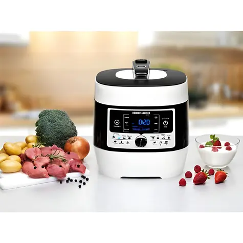 Rommelsbacher MD 1000 weiß/schwarz / Multifunktions-Schnellkochtopf / 6 l / 14 Programme / 1000 W