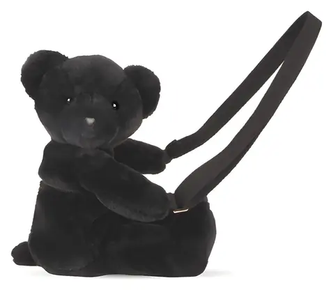 DOUDOU ET COMPAGNIE Plüsch-Schultertasche Teddybär schwarz 30 cm / ab 2 Jahren