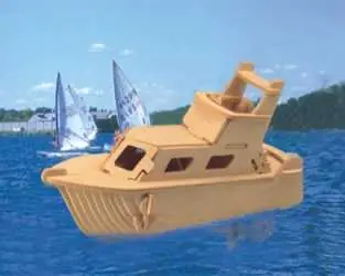 Woodcraft 3D-Puzzle Yacht aus Holz / ab 6 Jahren