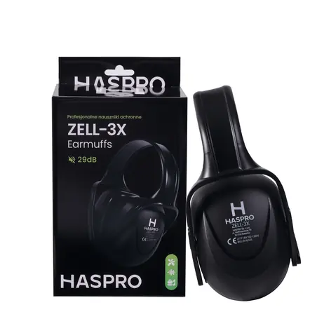 Haspro ZELL-3X schwarz / Gehörschutz / SNR 29 dB / verstellbar S/M/L / CE
