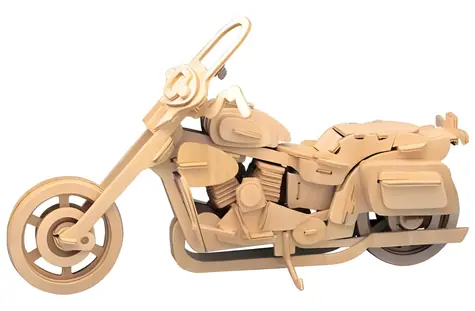 Holzpuzzle „Harley Davidson Motorrad II“ (3D) von Woodcraft / ab 6 Jahren / Schwierigkeitsgrad: leicht