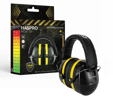 Haspro NOX-5F schwarz / Gehörschutz / SNR 32 dB / 340 g / faltbar / EN 352-1