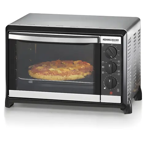 Rommelsbacher BG 1055/E silber / Mini-Backofen / 1050 W / 18 l / 80-230 °C