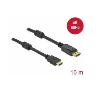 DeLock Kabel Aktiv DisplayPort 1.2 (M) - HDMI 10 m schwarz / 4K / 60 Hz