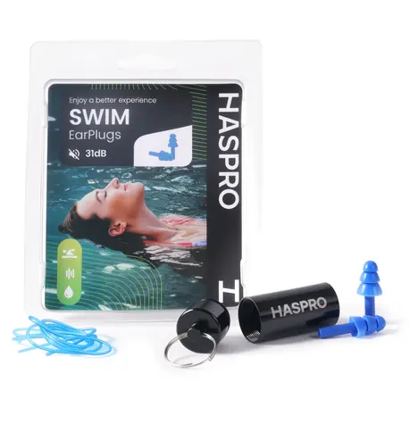 Haspro Schwimm-Ohrstöpsel blau / Schwimm-Ohrstöpsel / Silikon / SNR 31 dB / 1 Paar