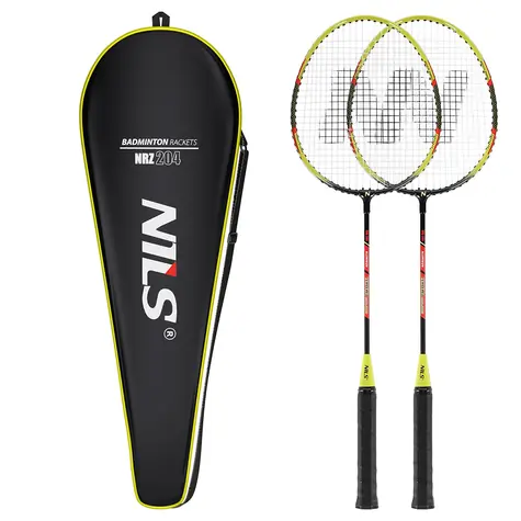 NILS NRZ204 / Badminton-Set / Stahl-Aluminium / 66 cm / Griff G1 / 2 Schläger