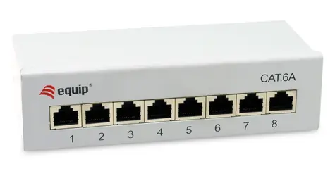 Equip 326521 hellgrau / Patchpanel / Cat6a / 8 Ports / 10 Gbit/s / geschirmt
