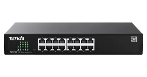 Tenda TEG2216D / Switch / 16x Gigabit LAN / Websmart Cloud-Management / Metall