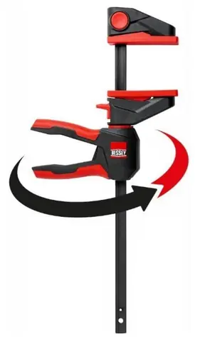 Bessey EZ360-30 / Einhandklemme mit Drehgriff / 300 x 80 mm / Spannkraft bis zu 1400 N