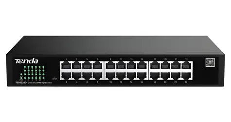 Tenda TEG2224D / Switch / 24x 10/100/1000 Mbit/s / Websmart / Lüfterlos / Metall / Rackmontage