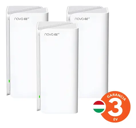 Tenda Nova MX21 Pro 3 Stück / Mesh-System / WiFi 6E / AXE5700 / Triband 2,4+5+6 GHz / 9x GLAN/GWAN / WPA3 / VPN-Server