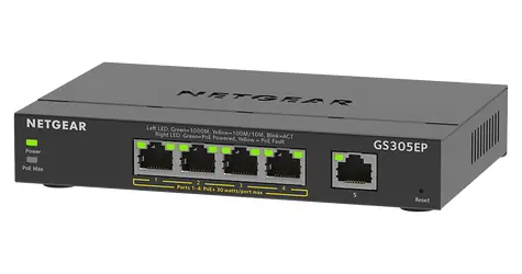 Netgear GS305EP / Switch / 5x Gigabit / 4X PoE+ / SMART Managed
