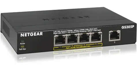 Netgear GS305PP / Switch / 5x Gigabit / 5x PoE+ / unmanaged