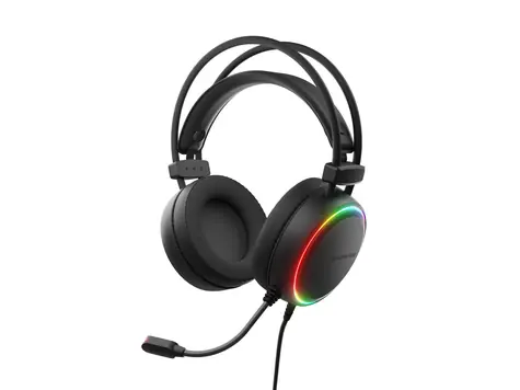 Genesis Neon 613 G2 schwarz / Kopfhörer mit Mikrofon / Gaming / 3,5-mm-Klinkenanschluss + USB / RGB-Hintergrundbeleuchtung / Ständer