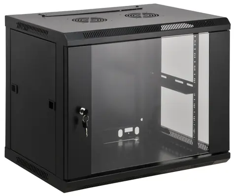 Intellinet 20U 600x600 mm schwarz / Wandschrank / 19" / Glastür / Tragfähigkeit 60 kg